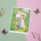 painting in garden, art print on art paper, premium paper material, fade-resistant ink, artistic image, decorative art piece