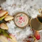 rose hand embroidered mirror, lovely rose patterns, sweet and feminine pink color, elegant, compact handheld mirror