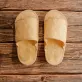 open toe loofah slippers, sweat absorbing sandals, handmade pumpkin fiber sandals, unisex pumpkin fiber sandals, indoor wearing sandals