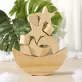 moon shaped wooden balancing toy ver 1, handcrafted, dexterity-developing wooden toy, develops thinking skills, safe wood for babies