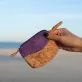 hemp cork pouch, size s, handheld mini wallet, for loose change or keys, simple style, vibrant color