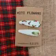white embroidered linen hair clip, “special christmas” collection, meticulous and adorable embroidery, christmas gift for lover or friends