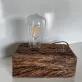 đèn trang trí bằng gỗ lũa vintage kèm nút gạt, mã la-1015 - p decor, gỗ lũa vuông nguyên khối, nút gạt tiện lợi, phụ kiện trang trí độc đáo