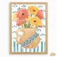 daisies at home decorative art print, size a3 / a4, included frame, harmonious colors, simple and elegant design, artistic accent
