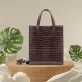 dark brown lily bag, crocodile embossed leather bag, natural crocodile pattern exudes sophistication, spacious enough for a laptop