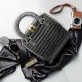 black maya bag, square crocodile embossed leather bag, square-shaped bag, genuine leather material, natural matte shine