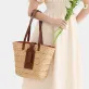 Large Basket Bag, Stylish Straw Bag With Leather Straps, Carry Everything You Need, Perfect Blend Of Style And Functionality, Perfect Gift For Her