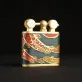 Bật Lửa Cổ Điển Bọc Da Cửu Ngư Hội Thủy Vẽ Tay, Bật Lửa Khắc Tên Handmade, Phụ Kiện Da Độc Đáo, Quà Tặng Phong Thủy Cá Nhân Hóa, Quà Tặng Sếp Nam