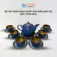 Bộ Ấm Chén Dáng Chóp Hỏa Biến Xanh Biển Lòng Hoa, Gốm Men Hỏa Biến, Phong Cách Huyền Bí, Bình Trà Gốm Sứ, Gốm Bát Tràng, Ấm Trà Gốm, Quà Tặng Cao Cấp
