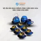 Bộ Ấm Bầu 8 Món Men Xanh Biển Hỏa Biến, Gốm Sứ Bát Tràng, Nghệ Thuật Cổ Điển, Bình Gốm Quai Đồng, Chén Lòng Hoa, Trang Trí Nội Thất, Quà Tặng Cao Cấp