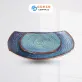 Ocean Blue Fire-Glazed 2 Corners Plate, Bat Trang Ceramics, Ceramic Plate, Curve Plate, Unique Design, Vietnamese Ceramics, Vietnamese Gifts