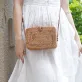 basic rectangular rattan s. bag, rich vietnamese style, leather strap, compact design yet spacious enough for essentials