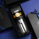 The Glass Bottle & Card Holder Gift Set exudes professional style and daily sophistication, making it the perfect gift for him, a boyfriend, or a male boss, elegantly presented in a sleek black gift box