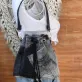 Gray tie-dye bucket bag from old jeans offers unique color palette for your style, creating an upcycled jeans accessory as impressive birthday gift and handcrafted gift.
