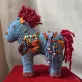 "Deep Sea Version Cloud Horse, measuring 16.5 x 14.5cm, embodies a strong and persistent character through its handcrafted wool construction, serving as a unique decorative item and meaningful feng shui gift that makes a thoughtful handmade present