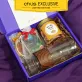 The exclusive "Caring" gift box delivers heartfelt affection through exquisite flavors, featuring a premium tea and jar set with cashews and dried orange – a refined gift for every special occasion.