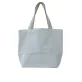 Custom name or image embroidered tote bag with complete personal style, featuring canvas material with rattan accent and zipper closure as a personalized birthday gift.
