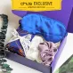 Feminine silk gift box featuring exclusive Vietnamese silk eye mask, hair tie and scarf set, creating gentle moments as perfect birthday gift for her