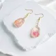 Teardrop dried flower resin earrings creative flow through each petal, dried flower handcrafted jewelry accessory as impressive birthday gift souvenirs