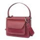 silence canvas and leather bag, convenient with many small compartments, fit a laptop, trendy fold-over flap, modern square shape