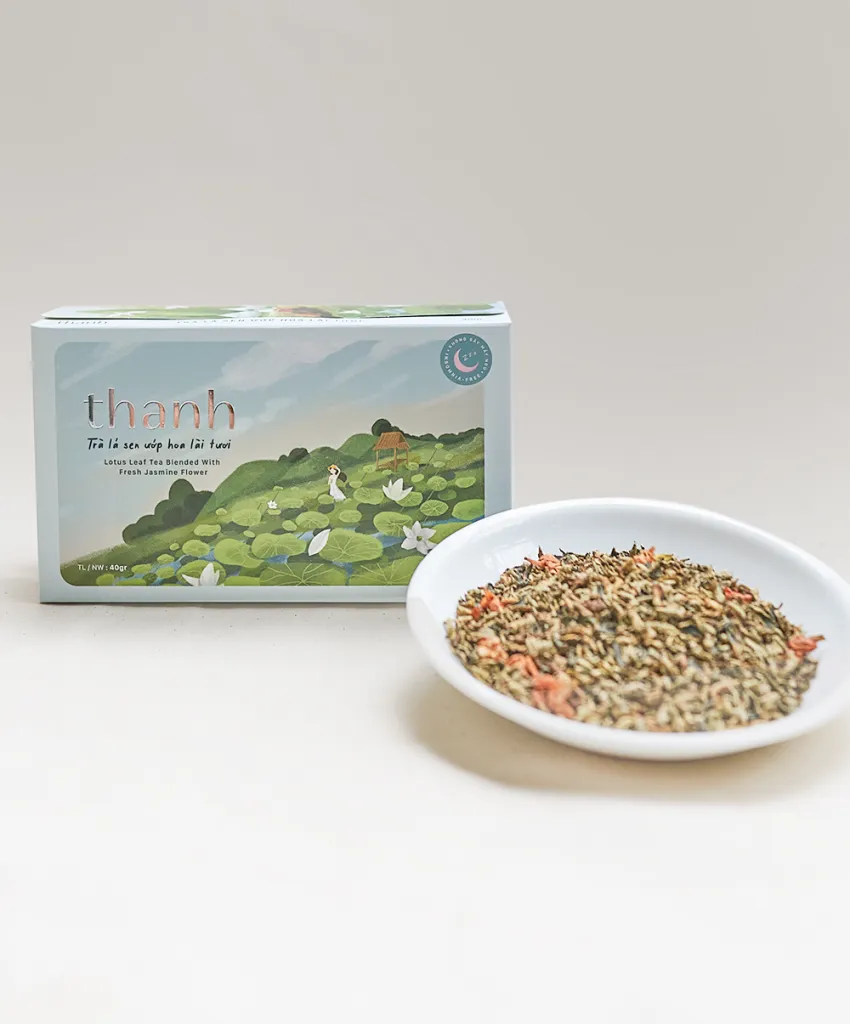 [MUA 5 TẶNG 1] Trà Lá Sen Ướp Hoa Lài Tươi "Thanh", Gói 40g, Đặc Sản Phú Yên, Đặc Sản Việt, Lá Sen Gò, Hoa Lài, Trà Thanh Nhiệt, Trà An Thần