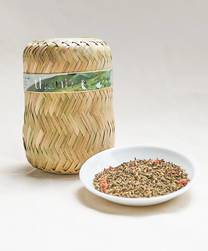 "Thanh" Lotus Leaves And Jasmine Tea, Bag of 80G, Vietnamese Herbal Tea, Jasmine Scented Tea, Delightful Jasmine Aroma, Goodnight Tea "Thanh" Lotus Leaves And Jasmine Tea, Bag of 80G, Vietnamese Herbal Tea, Jasmine Scented Tea, Delightful Jasmine Aroma, Goodnight Tea