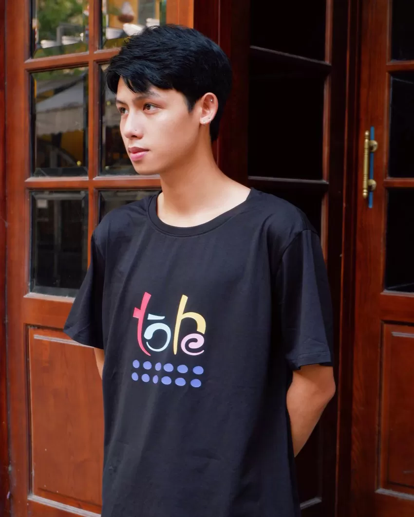 “Tò He" T-Shirt, Stretch Cotton T-Shirt, Unisex T-Shirt, Loose Sleeve T-Shirt, Traditional Design T-Shirt