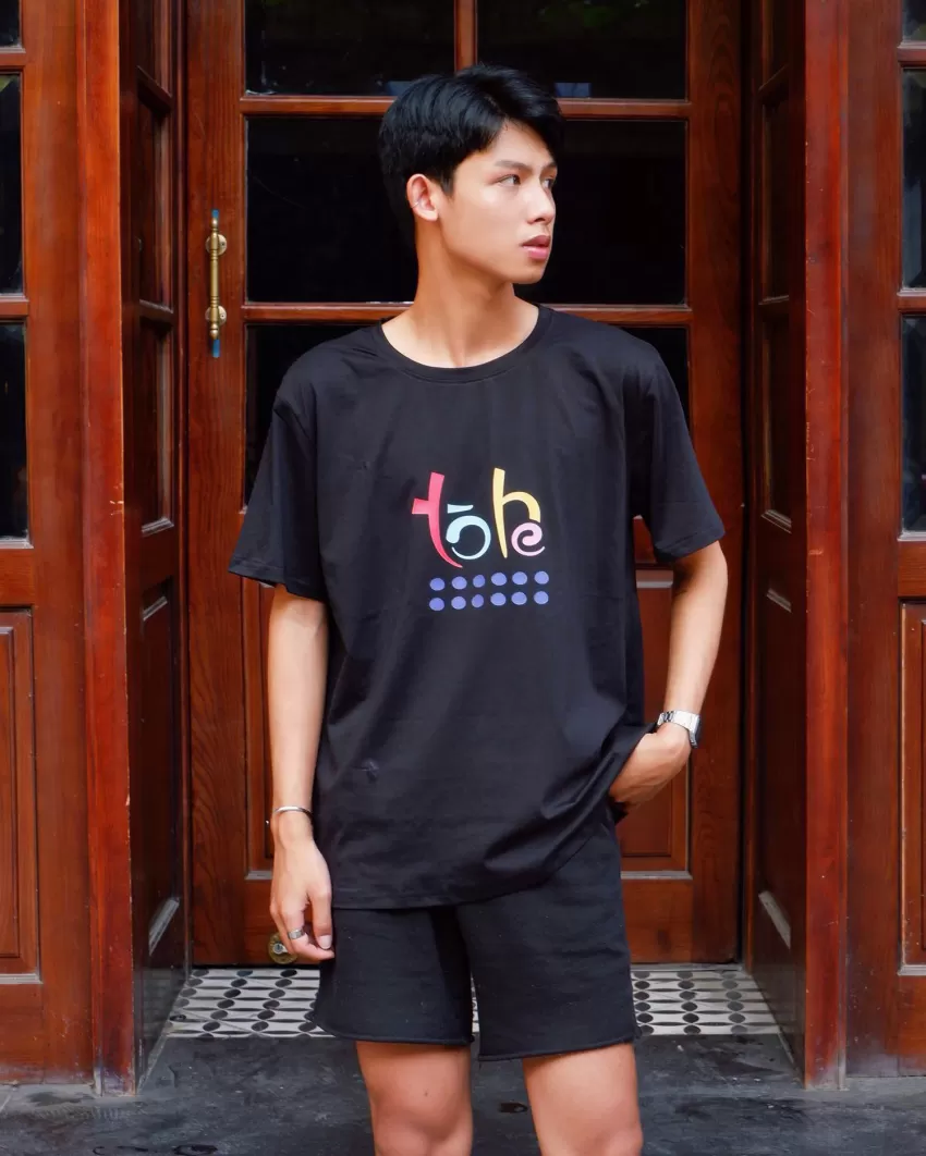 “Tò He" T-Shirt, Stretch Cotton T-Shirt, Unisex T-Shirt, Loose Sleeve T-Shirt, Traditional Design T-Shirt