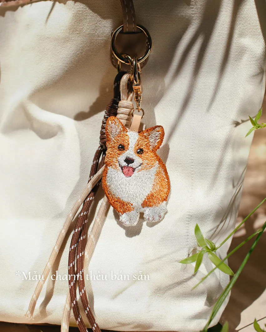 Hand-Embroidered Corgi Plush Charm, Adorable Touch For Daily Accessories, Impressive Bag Tag, Unique Hand-Embroidered Keychain, Souvenirs, Handmade Gift Hand-Embroidered Corgi Plush Charm, Adorable Touch For Daily Accessories, Impressive Bag Tag, Unique Hand-Embroidered Keychain, Souvenirs, Handmade Gift