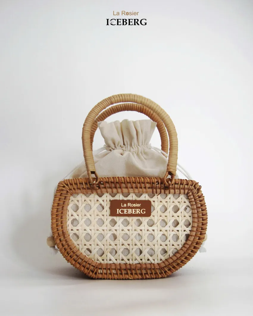 Mini Petal Woven Rattan Handbag, Compact Embracing Pure Essence, Handcrafted Handbag, Compact Handbag, Sustainable Fashion, Vietnamese Souvenirs Mini Petal Woven Rattan Handbag, Compact Embracing Pure Essence, Handcrafted Handbag, Compact Handbag, Sustainable Fashion, Vietnamese Souvenirs