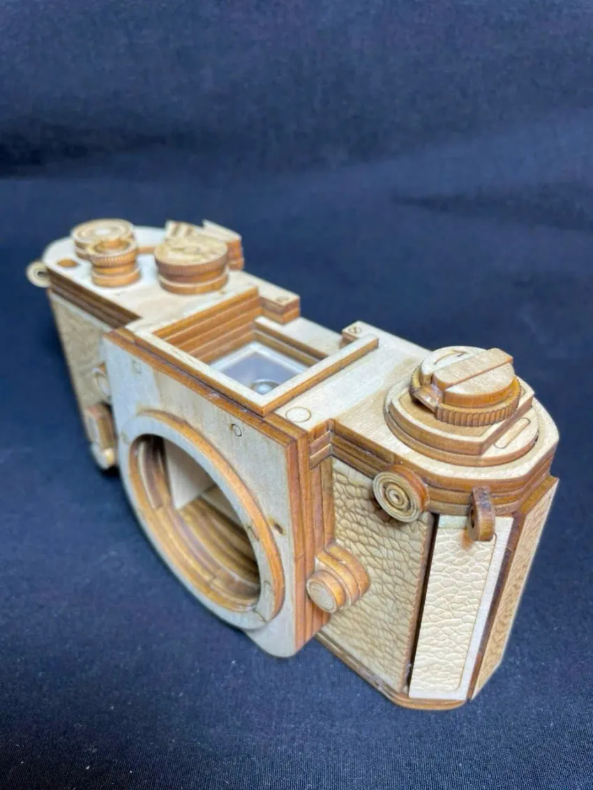 Real Scale Nikon F2 Wooden Camera Assembly Model, Model Made Especially For You, 164-Operation Wood Model, Creative Thinking Toy, Vietnam Souvenirs