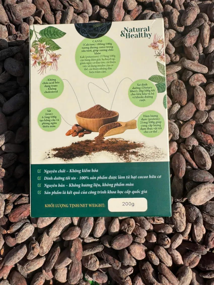 Bột cacao nguyên chất 200gr đắm say với hương vị nguyên bản, 100% cacao bột cacao đậm vị ăn sáng tiện lợi bổ sung dinh dưỡng quà cho gia đình Bột cacao nguyên chất 200gr đắm say với hương vị nguyên bản, 100% cacao bột cacao đậm vị ăn sáng tiện lợi bổ sung dinh dưỡng quà cho gia đình