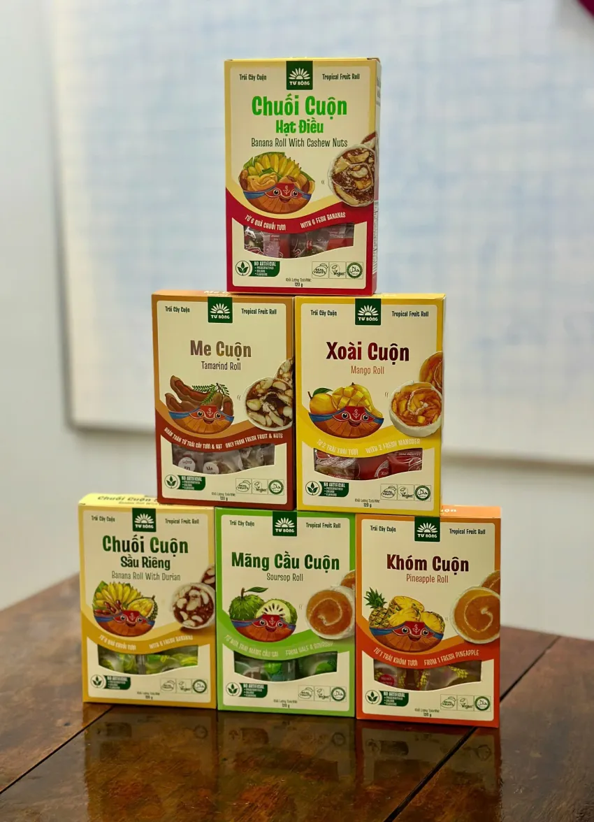 Combo Of 6 Tropical Fruit Roll Boxes, Authentic Traditional Flavor, Tropical Fruit Snack, Southern Vietnam Specialty, Healthy Gift, Gift For Colleagues Combo Of 6 Tropical Fruit Roll Boxes, Authentic Traditional Flavor, Tropical Fruit Snack, Southern Vietnam Specialty, Healthy Gift, Gift For Colleagues