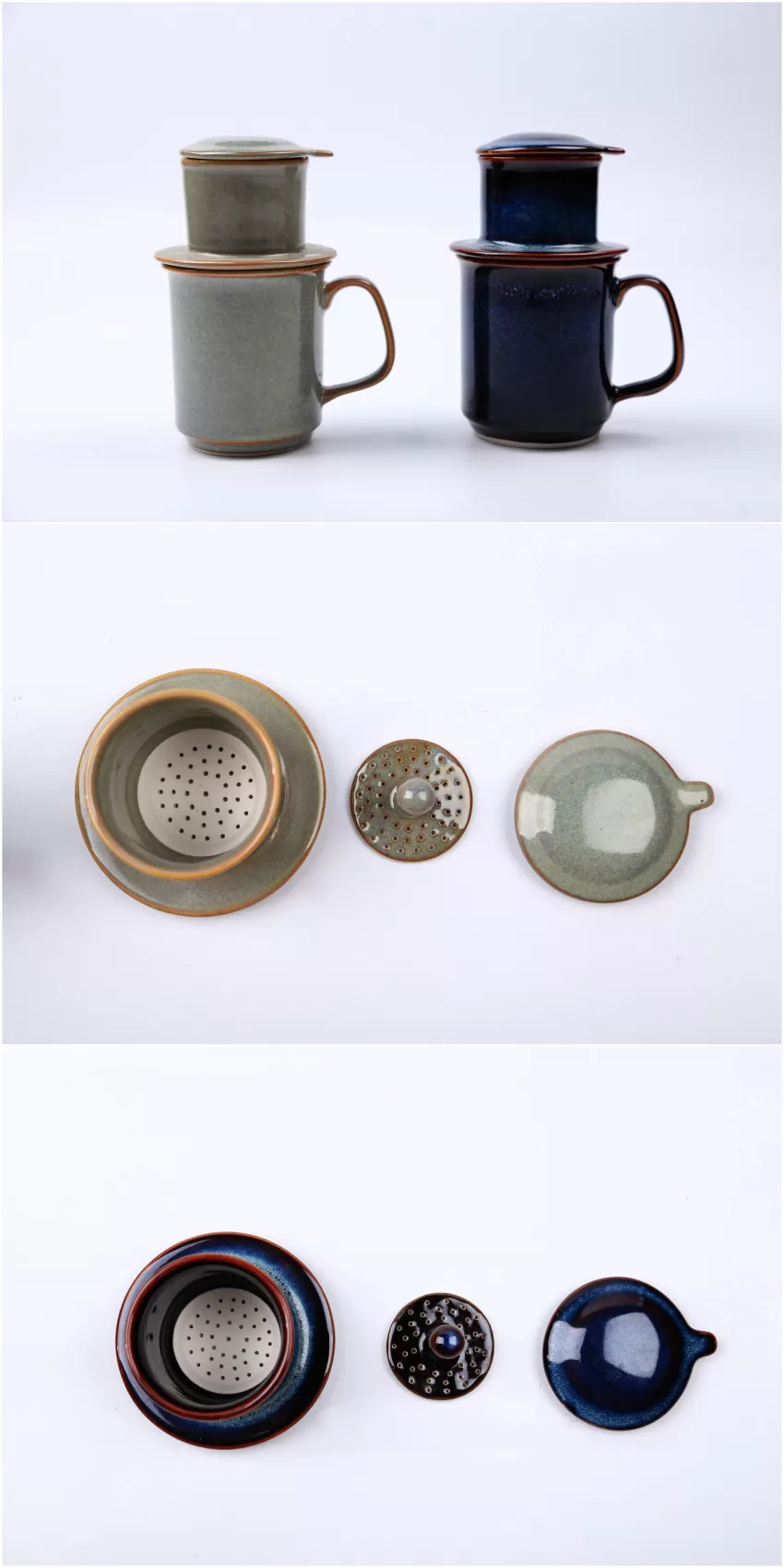 Coffee Filter & Cup Set, Fire Glaze Ceramics, Coffee Cup, Ceramic Cup, Skillful Techniques, High Quality, Decoration, Vietnamese Ceramics