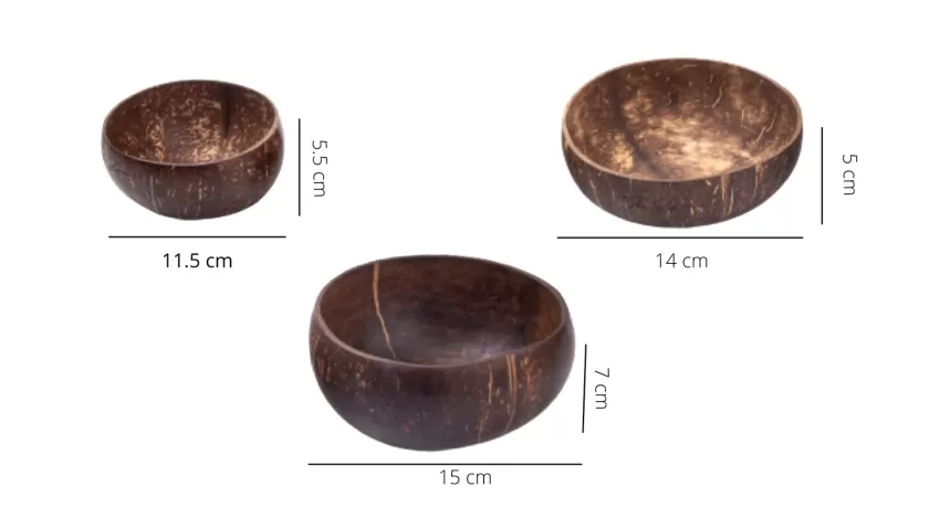 Coconut Shell Bowl, Various Sizes Available, Environmentally Friendly Product, Sustainable Lifestyle, Safe for Health