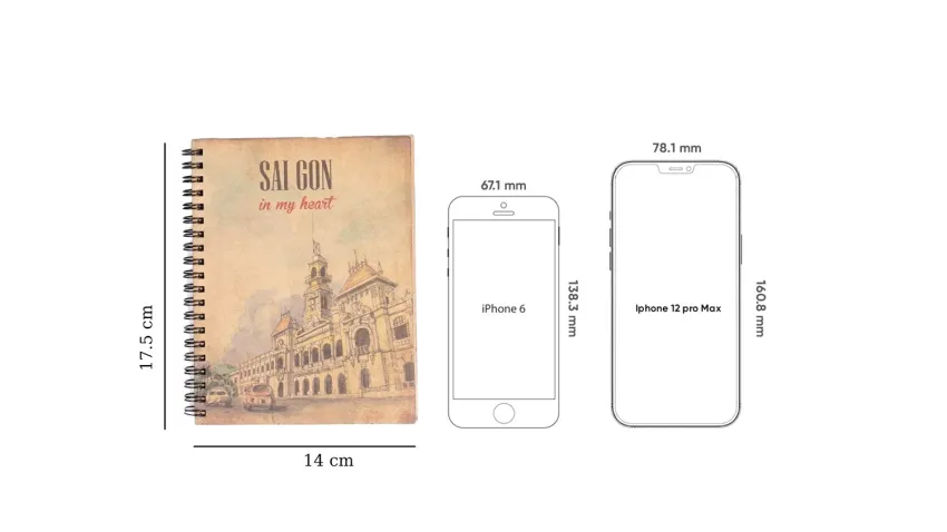 Kraft Paper Notebook - “Saigon In My Heart” Cover, Thick Cover, Classic Style, Corporate Gift