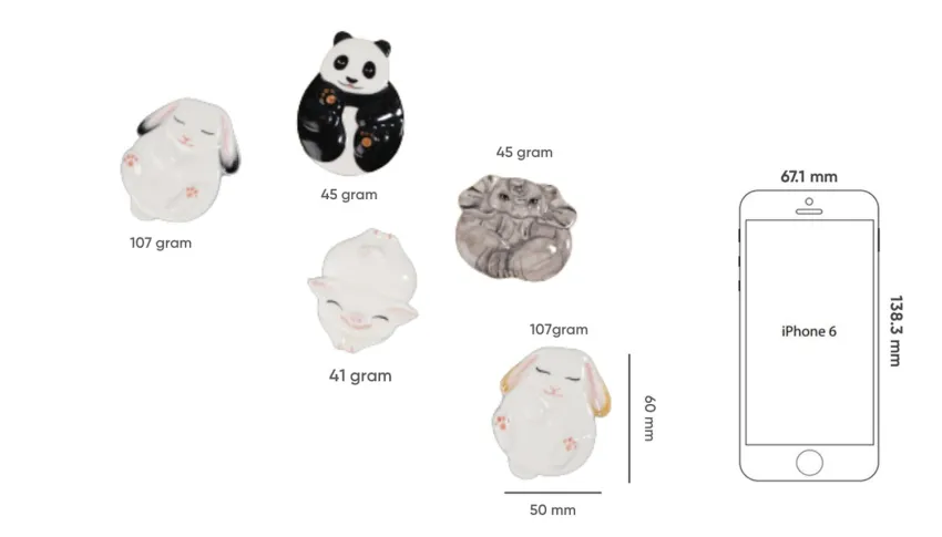 Paperweight Animal Ceramic, Cute and Lovely Design, High Quality Ceramic Material, Non-fading, Meticulous in Every Detail