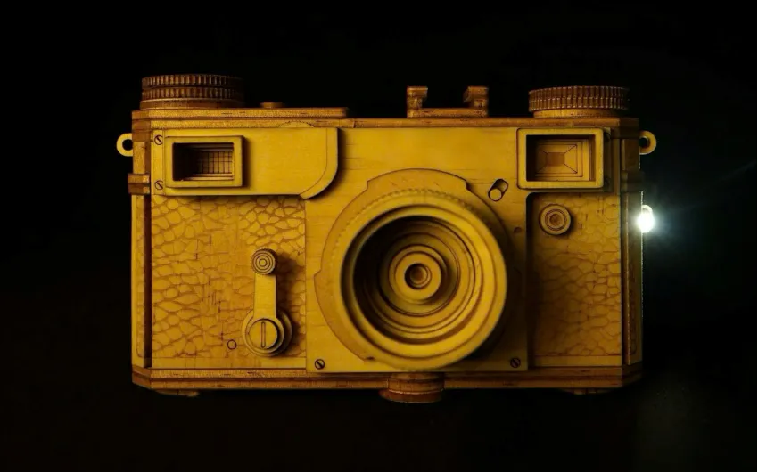 Real scale C.KE.4A.L wooden camera assembly model surprisingly realistic, 112-operation wood model thinking toy home decoration as Vietnamese souvenirs