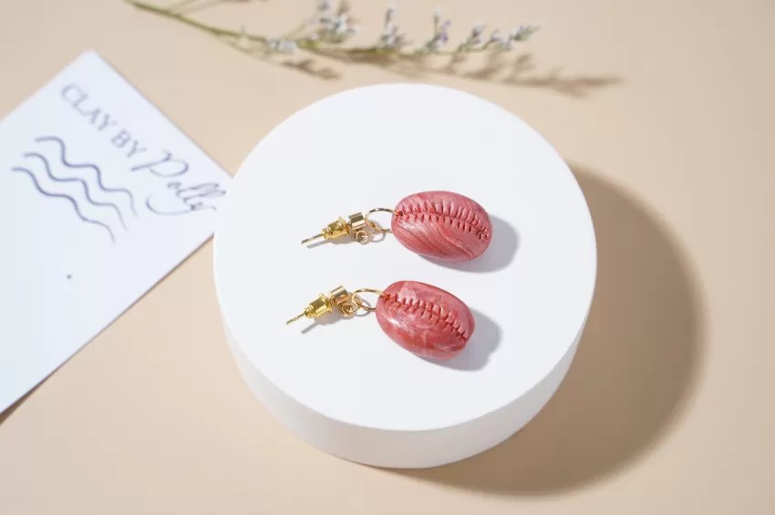 Tropical Shell Earrings In Color Coral, Island Vibes Only Collection, Summer Style, Feminine Pink-Orange Tone, Highly Versatile