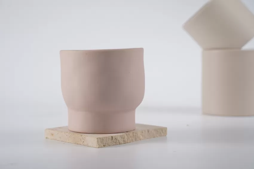 Baby Pink Ceramic Tea Cup