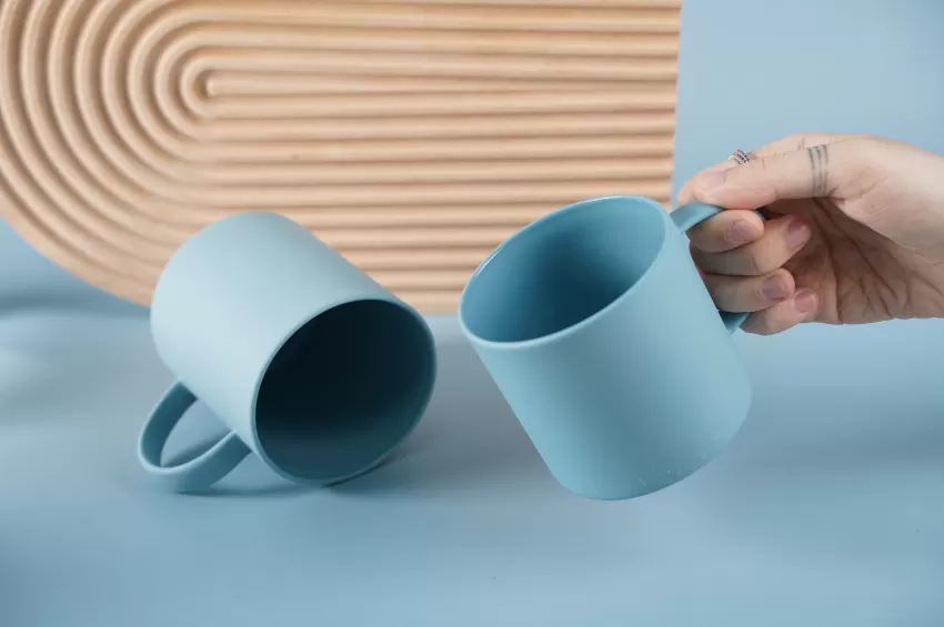 Blue Ceramic Cup, Solid Color, Minimalist and Elegant Style, High Aesthetic Value, Premium Ceramic, High Durability