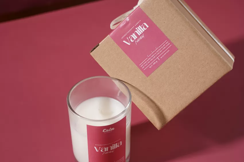 Vanilla Scented Candle With Cotton Wick, Corporate Gift