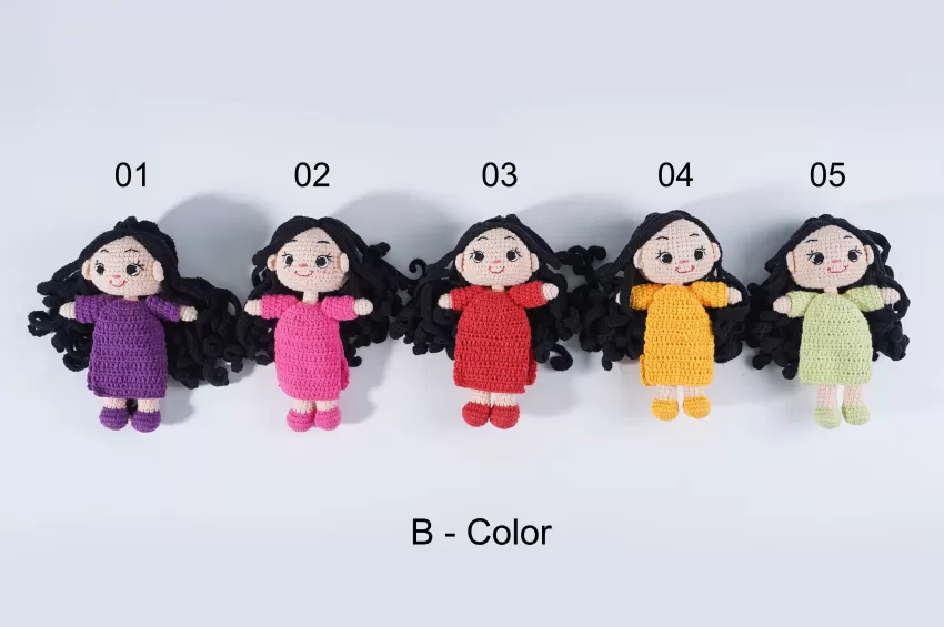 Hana In Ao Dai Crochet Doll, Handcrafted Crocheted Doll Representing Vietnamese Girls, Meaningful Souvenir Gift