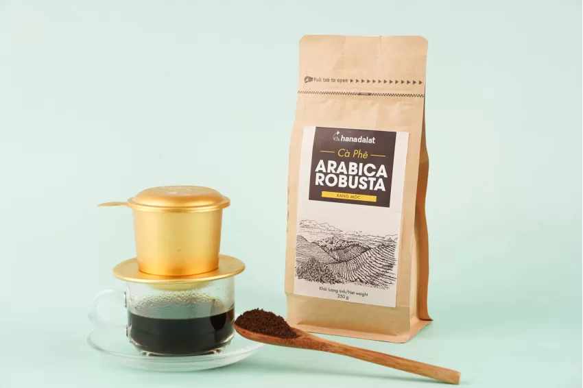 Arabica-Robusta Coffee Powder, Coffee Blend, Convenience, Organic Farming, Da Lat, Edible Forest Garden, Arabica, Robusta, Organic Ingredients