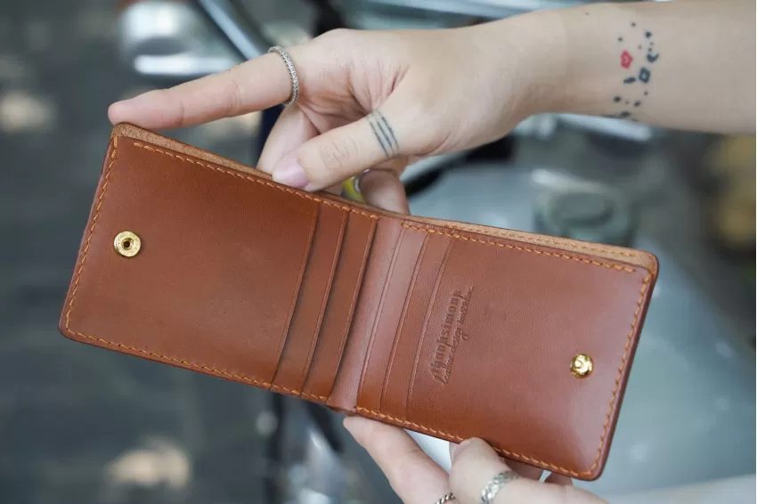 Wallet With Buttons, Minimalist and Elegant Design, Premium Herbal Leather Material, Luxurious Style, Compact Size, High-quality Product