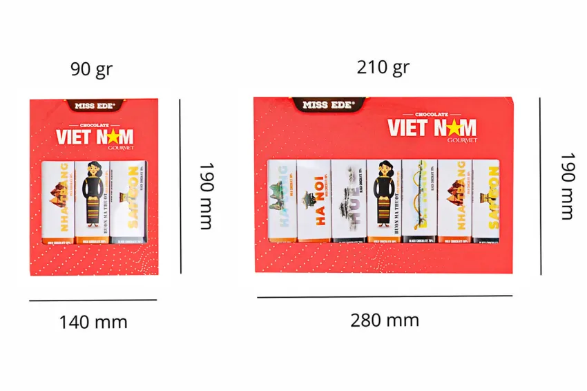 Socola Việt Nam, Set 3 Thanh & Set 7 Thanh, Hộp Socola, Socola Việt Nam, 100% Cacao từ Tây Nguyên, Combo Quà Tặng, Quà Tặng Doanh Nghiệp