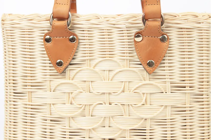 MORA Rattan Bags With Italian Cowhide Handles 