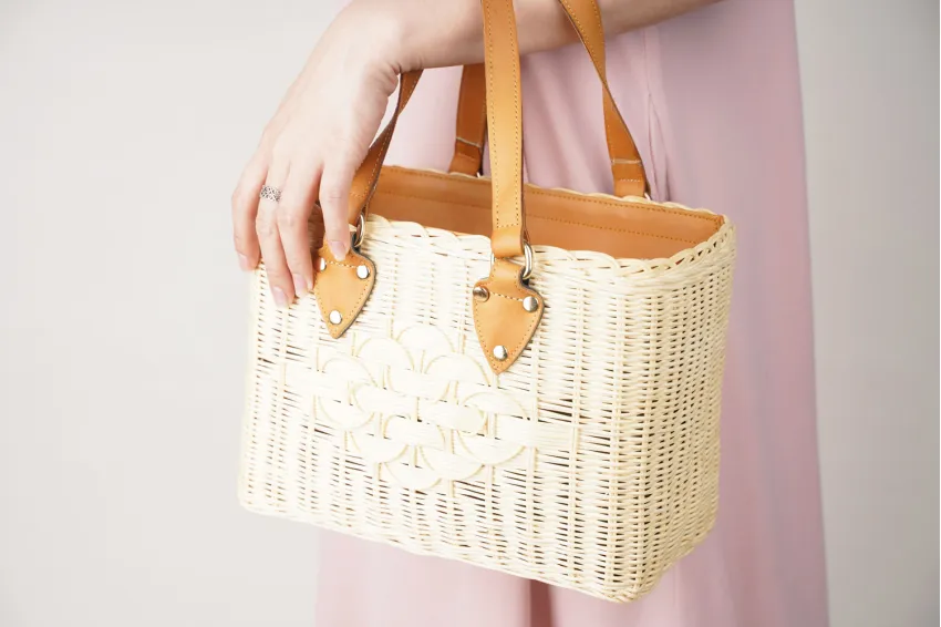 MORA Rattan Bags With Italian Cowhide Handles 