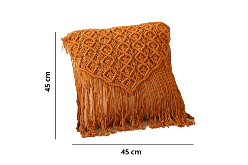 Macrame Pillow Cover, Bohemian Style, Soft Cotton Fiber, Easy to Clean, Good Sweat Absorption, Home Decoration