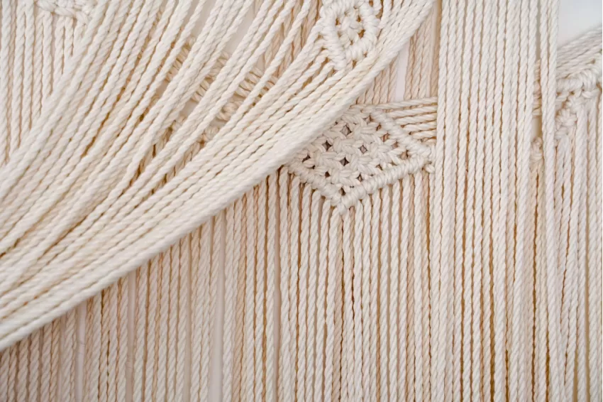 Macrame 3-Storey Wall Curtain, High Durability, Excellent Thermal Insulation, Moisture Absorption Ability, Handcrafted Product